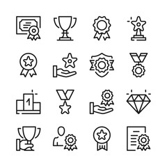 Wall Mural - Awards line icons set. Modern graphic design concepts, simple outline elements collection. Vector line icons