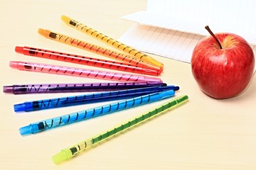 coloured pencils ready to go to school