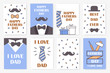 © sweet kiwi - set of holiday cards for the father's day. vector linear flat illustration.