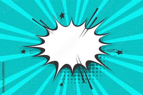 Fotografía Clear empty boom comic text speech bubble Pop Art Style