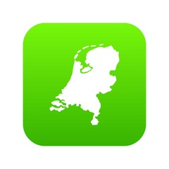 Wall Mural - Holland map icon digital green