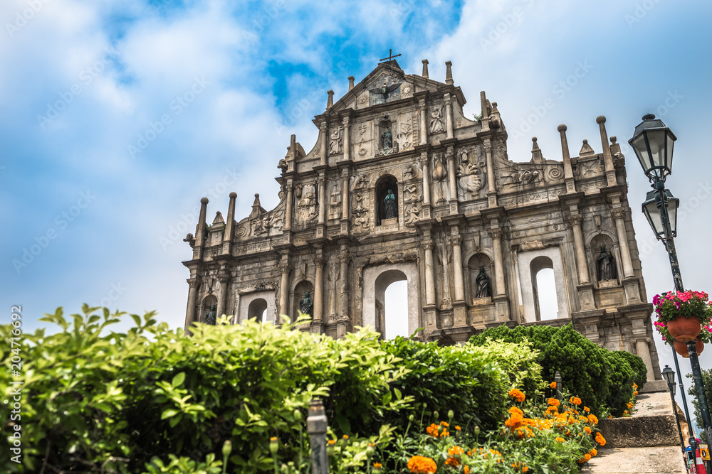 The Ruins of St. Paul's in Macau, China. - obrazy, fototapety, plakaty 