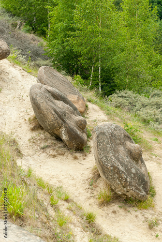 Babele De La Ulmet Geologic Formation Of Round Shape Rocks Known As Trovanti Remains Of Prehistoric Sea Bed In Romania In Buzau County Buy This Stock Photo And Explore Similar Images