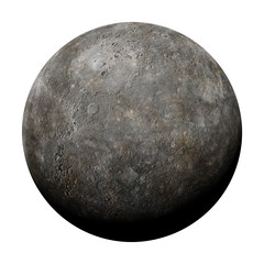 Wall Mural - planet Mercury isolated on white background 