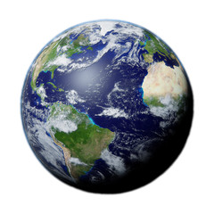 Wall Mural - planet earth isolated on white background, part of the solar system