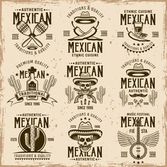 Wall Mural - Mexican national attributes and authentic signs