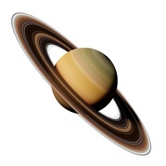 Wall Mural - planet saturn isolated on white background, part of the solar system