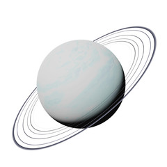 Wall Mural - planet Uranus isolated on white background, part of the solar system