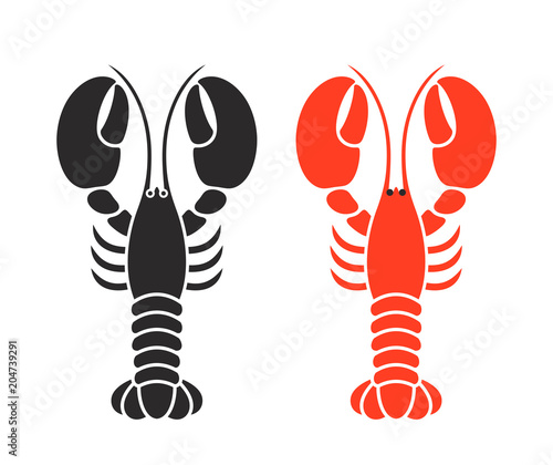 Cuadros en Lienzo Lobster logo. Isolated lobster on white background