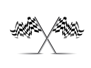 Wall Mural - checkered flag waving racing background vector