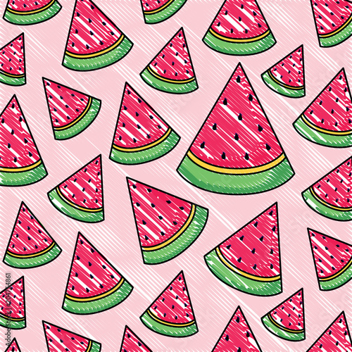 Stoffe zum Nähen Hintergrund des Wassermelone Muster, Vektor-Illustration-design