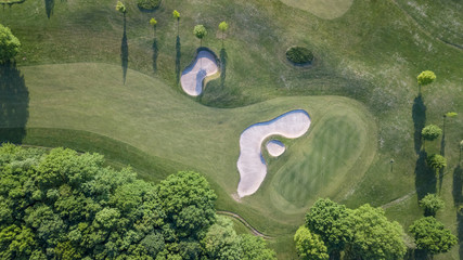 Poster - Drone view of a golf course