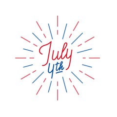 Wall Mural - July 4th. Lettering logo for USA Independence Day celebration