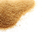 Fototapeta  - Close up brown sugar isolated on white background, sugarcane texture