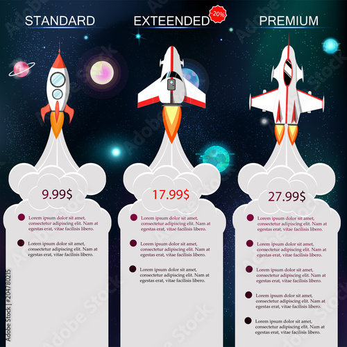 Price List Hosting Plans And Web Boxes Banners Design Set Of