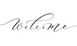© hely - Welcome lettering. Handwritten modern calligraphy, brush painted letters. Inspirational text, vector illustration. Template for banner, poster, flyer, greeting card, web design or photo overlay