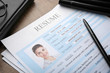 © Africa Studio - Resume forms on table, closeup. Job interview