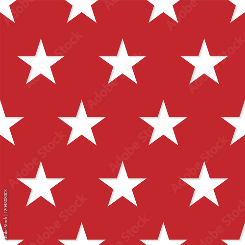 Cotton fabric Seamless patterns made from white five pointed stars