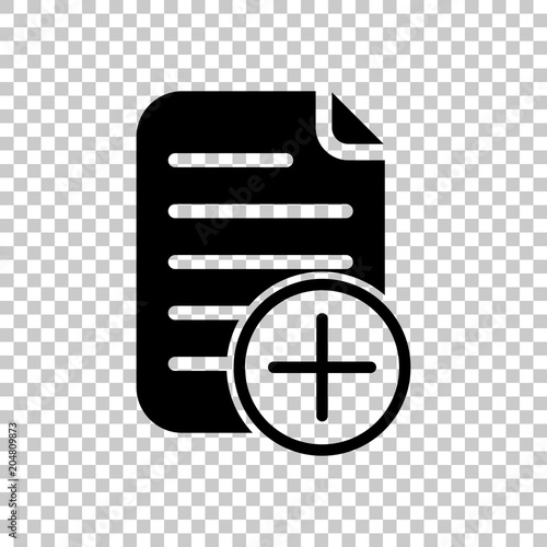 Add Document Icon Paper And Plus In Circle On Transparent Background Stock Vector Adobe Stock