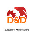dungeons and dragons logo isolated on white background