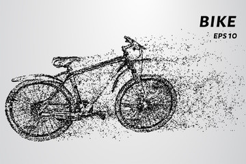 Wall Mural - Bike of the particles. The bike consists of dots and circles.