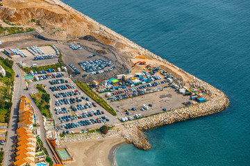 Wall Mural - Aerial view of the coastline of Gibraltar from the top of the rock