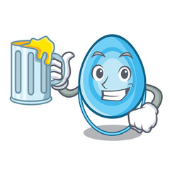 Sticker - With juice oxygen mask mascot cartoon