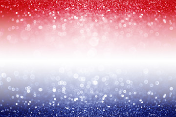 abstract patriotic red white and blue glitter sparkle background for voting, memorial, labor day and