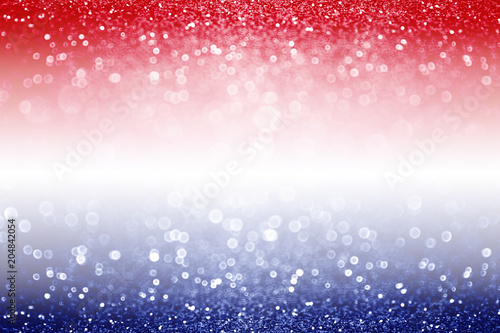 Fotografie, Obraz Abstract patriotic red white and blue glitter sparkle background for voting, mem