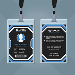 Wall Mural - Modern Blue and Black ID Card Template