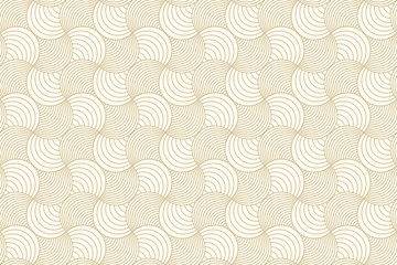 Aufkleber - Pattern circle seamless abstract background gold color and line. Geometric line vector.