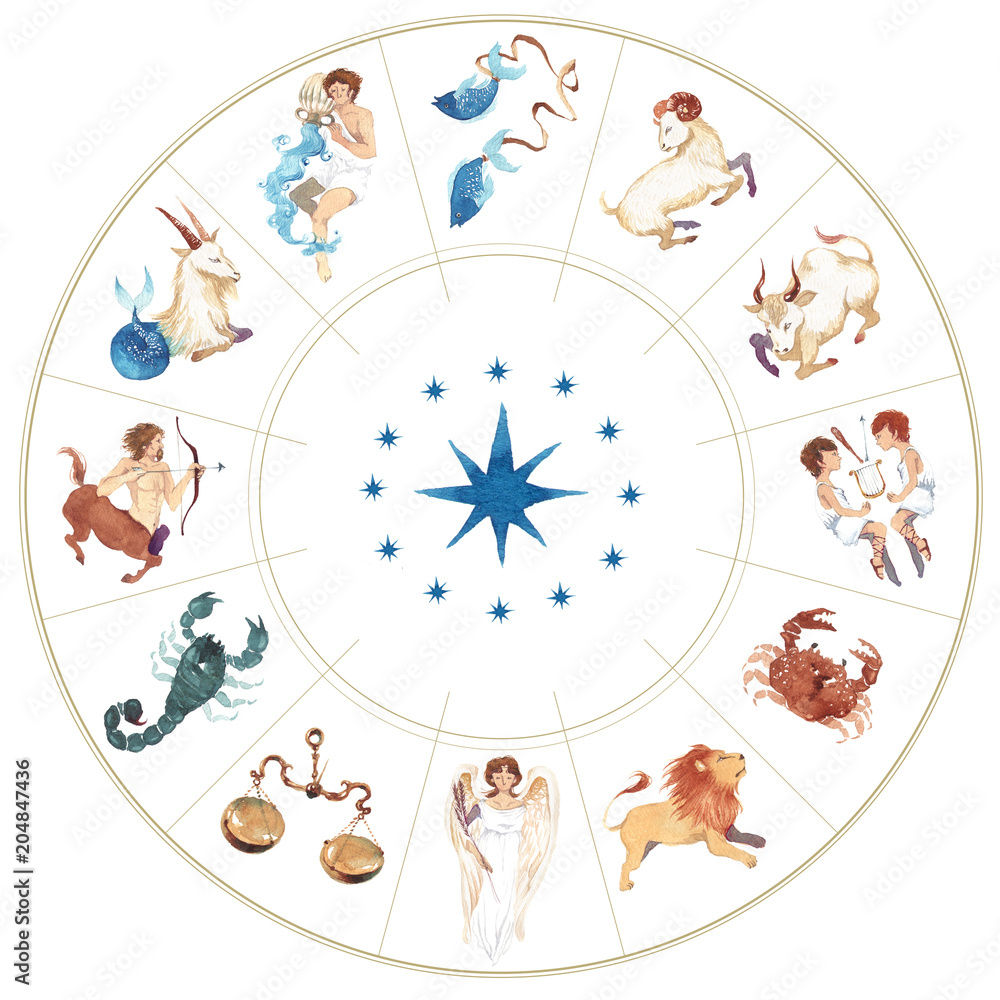 12星座 ホロスコープ 水彩 イラスト Stock Illustration | Adobe Stock