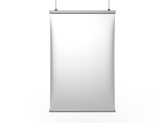 Wall Mural - Aluminum snap grip Ceiling Banner poster hanger,Hanging Poster Rails Poster Hanger. 3d render illustration.
