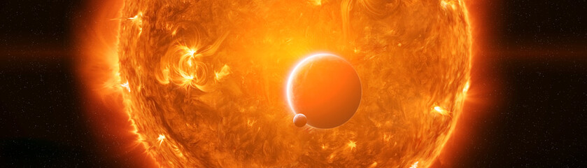 Wall Mural - exploding close to planet earth 3d rendering elements of this image furnished by nasa