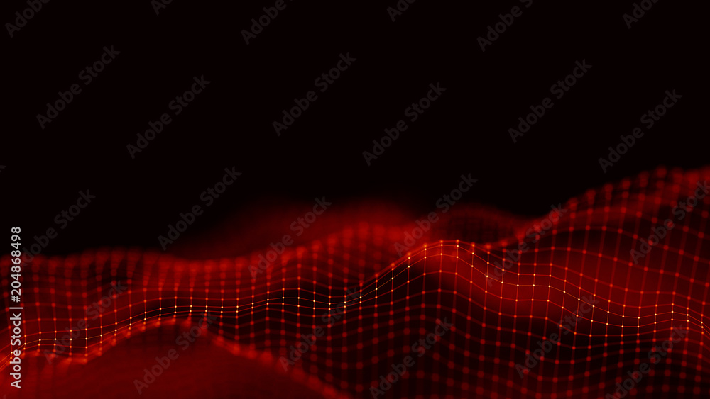 Abstract Red Geometrical Background . Connection structure. Science ...