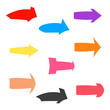 © dniprodd - Set of nine multicolored various arrows. Vector illustration