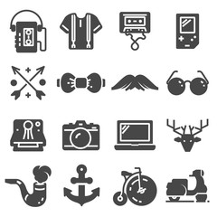 Wall Mural - Set of hipster icons set