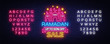 © Ivan - Ramadan Sale neon sign vector. Ramadan Kareem Web design banner in modern trendy style for image of your product, light banner, nightly bright advertising of holiday discounts. Editing text neon sign