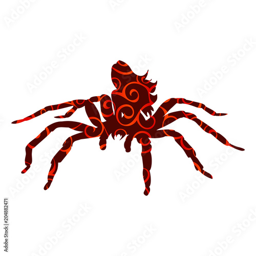 Fotografie, Obraz Arachne spider monster woman pattern silhouette ancient mytholog