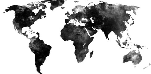 the world map looks like smoke