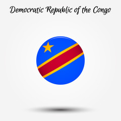 Wall Mural - Flag of Democratic Republic of the Congo icon