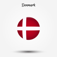 Wall Mural - Flag of Denmark icon