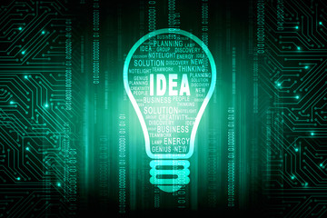 bulb future technology, innovation background, creative idea concept 