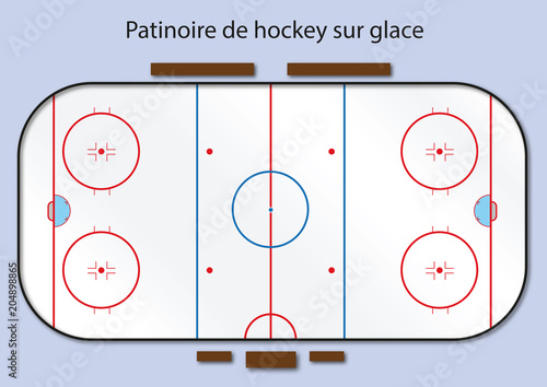 Hockey Hockey Sur Glace Patinoire Terrain But Sport Hiver Goal Equipe Champion Stock Vector Adobe Stock