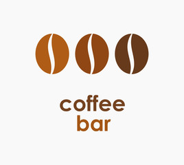 Wall Mural - coffee beans symbol or logo