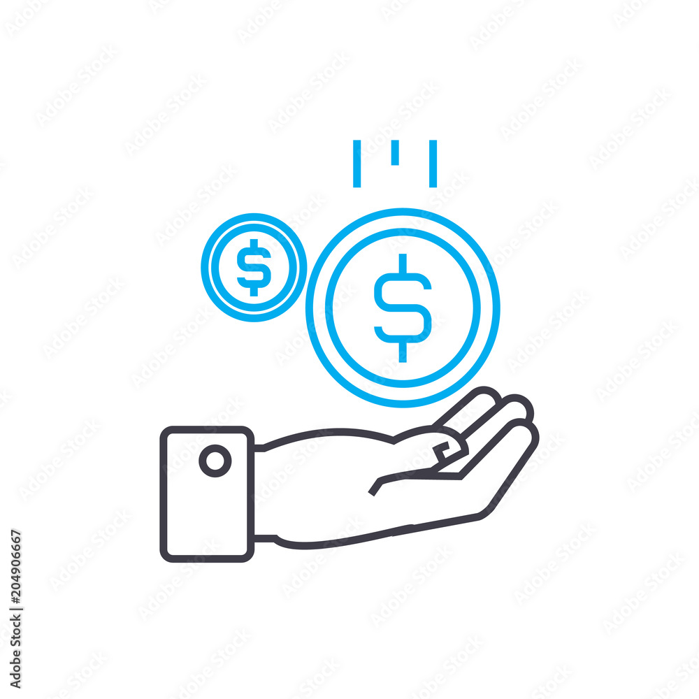 Cash Inflows Sign Cash inflow 11 vector thin line stroke icon. Cash inflow 11 outline ...
