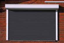 Closed black security shutters