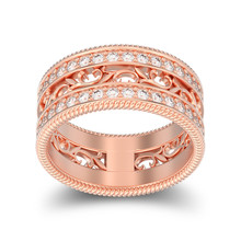 3D Illustration Isolated Rose Gold Decorative Carved Out Ornament Ring With Shadow