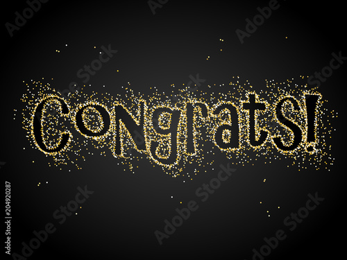 Fotografía CONGRATS! Gold Glitter Banner