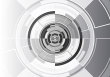 Technology Black White Circle Design Modern Futuristic Background Vector Illustration.